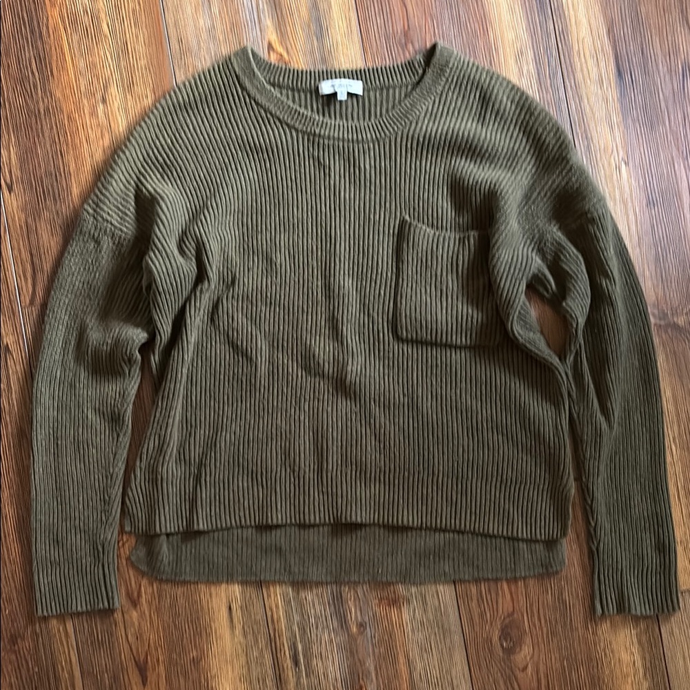 Madewell Olive Green Ribbed Sweater